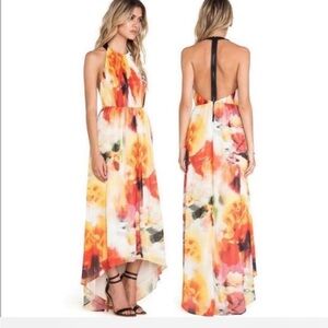 Alice + Olivia Vibrant Floral High Low Dress